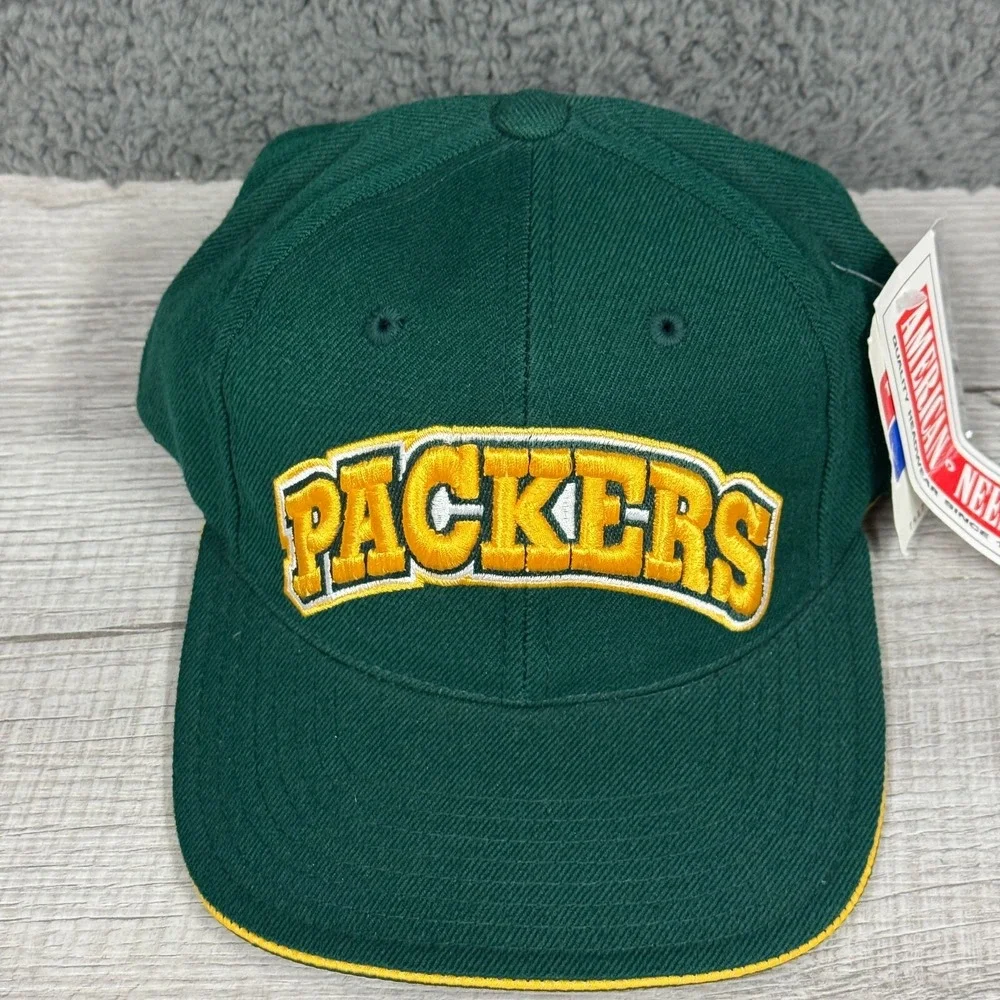 Vintage Green Bay Packers Hat Cap Strapback Adjustable Nfl American‎ Needle New